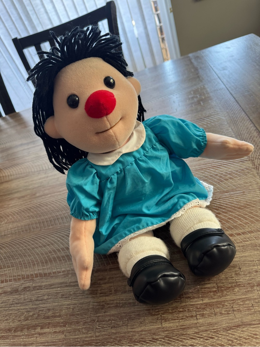 Big Comfy Couch Molly Doll Plush Stuffed Soft Toy 17" Blue Dress Yarn Hair 1995